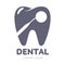Dental care logo template with mirror silhouette over tooth shape