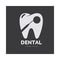 Dental care logo template with mirror silhouette over tooth shape