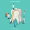Dental Care micro dentist patient people and huge