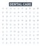 Dental care vector line icons set. Dentistry, Oral, Teeth, Hygiene, Brushing, Flossing, Fillings illustration outline