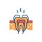 Dental caries icon. Tooth hole, damaged tooth enamel, toothache. Vector illustration