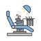 Dental chair color icon