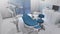 Dental chair and equipment in modern clinic interior