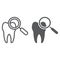 Dental check up line and glyph icon, stomatology