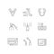 Dental check up linear icons set