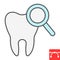 Dental checkup color line icon, dental and stomatolgy, teeth check up sign vector graphics, editable stroke filled