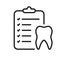 Dental Checkup Line Icon. Tooth and Checklist, Teeth Check Up Concept. Medical Report Linear Pictogram. Dentistry
