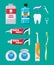 Dental cleaning tools. Oral care hygiene products