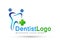 Dental clinic dentist cross care medical health care logo design icon on white background