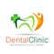 Dental clinic dentist cross care people medical health care logo design icon on white background