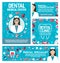 Dental clinic and dentistry doctor vector posters