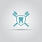 Dental clinic emblem with shield vector icon