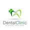 Dental clinic green dentist people care medical health care logo design icon on white background