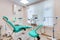 Dental clinic interior design with several working boxes and tools equipment