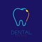 Dental clinic logo icon tooth with mouth mirror outline stroke s