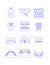 Dental clinic surgery services thin line icons