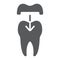 Dental crown glyph icon, stomatology