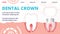 Dental Crown Horizontal Banner. Tooth Restoration