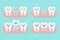 Dental crown setting, tooth stomatology vector concept illustration