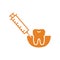 Dental, defect, treatment tooth icon. Orange color vector EPS