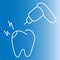 Dental drill and teeth line icon. Caries treatment linear style sign for mobile concept and web design. Tooth treating