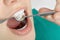 Dental examination. Close up