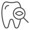 Dental examination tooth line icon. Dental checkup vector illustration isolated on white. Tooth examine outline style