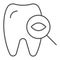 Dental examination tooth thin line icon. Dental checkup vector illustration isolated on white. Tooth examine outline