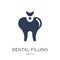 Dental filling icon. Trendy flat vector Dental filling icon on w