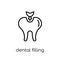 Dental filling icon. Trendy modern flat linear vector Dental filling icon on white background from thin line Dentist collection