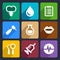 Dental flat icons set 10