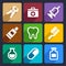 Dental flat icons set 9