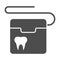 Dental floss solid icon, International dentist day concept, floss to clean teeth sign on white background, Roll of