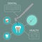 Dental health banner with dentist drill