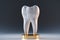 Dental healthcare 3D render of tooth root whitening treatment with a toothbrush