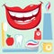 Dental hygiene object collection. Vector illustration