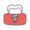 Dental implant color icon