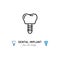 Dental Implant icon Prosthetic dentistry logo. Dental Care, Stomatology thin line art icons. Vector illustration