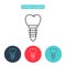 Dental implant icon.The symbol of tooth restoration.