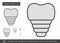 Dental implant line icon.