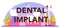 Dental implant typographic header. Dentis in uniform treating human teeth