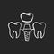 Dental implants procedure chalk white icon on black background