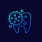 dental infection line icon with tooth and bacteria