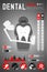 Dental infographic of Trouble Tooth Porous with Scary Dental Unit illustration