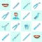 Dental instruments icons set