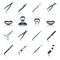 Dental instruments icons set black