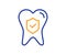 Dental insurance line icon. Oral medicine risk coverage sign. Vector