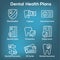 Dental Insurance Outline Icon set with tooth image