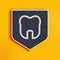 Dental, insurance, shield, tooth pop art, retro icon