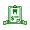 Dental, invoice icon. Green vector sketch